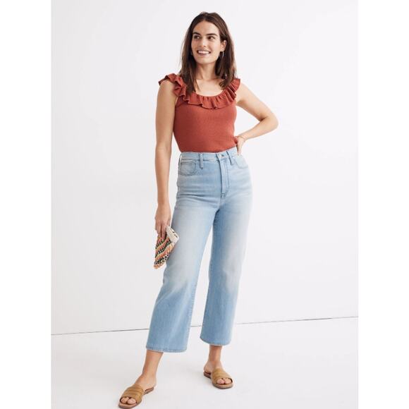 Madewell Women's Slim Wide-Leg Denim Jeans in Eastwick Stretch Wash Size 29 Blue - Picture 1 of 9